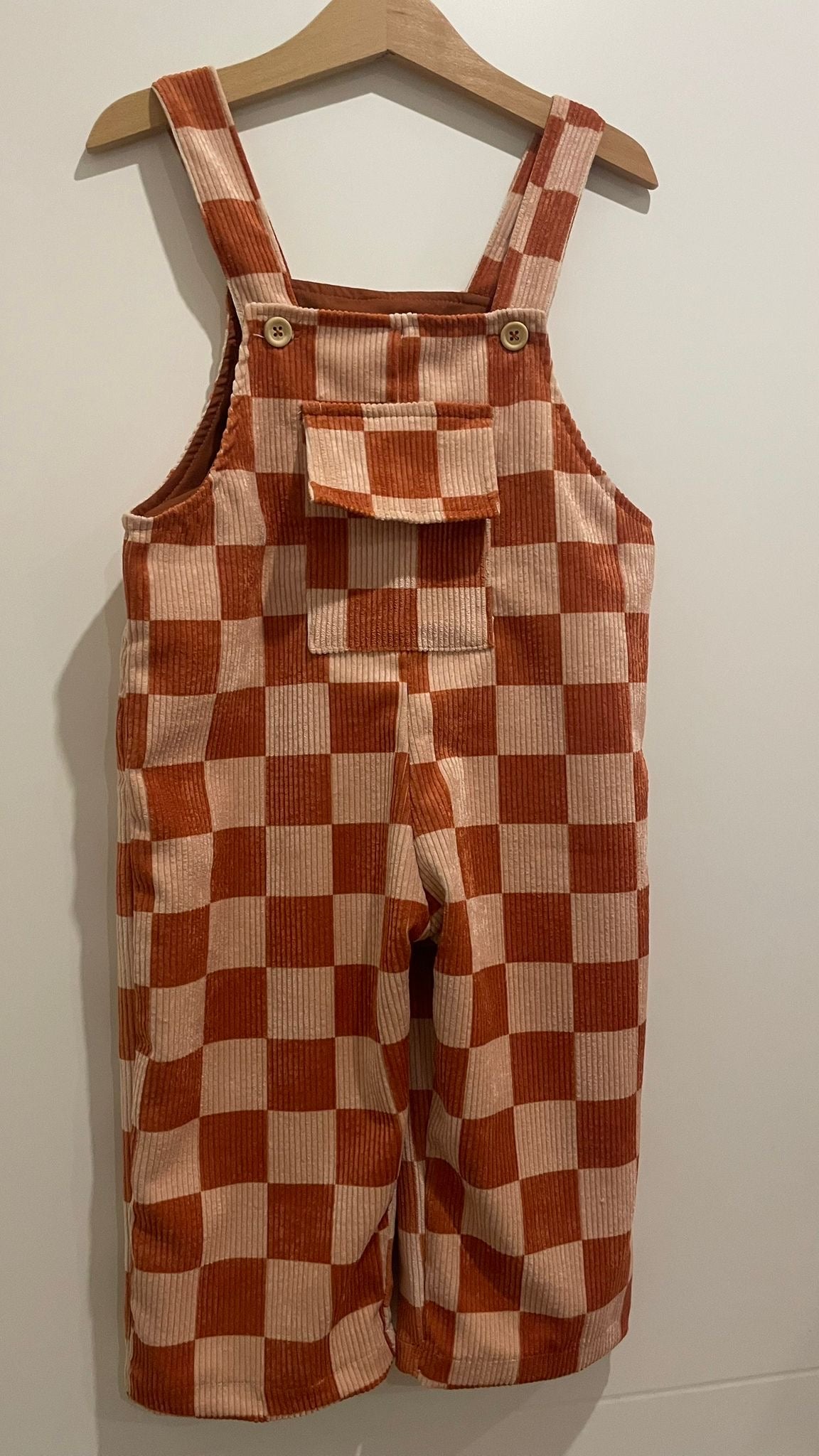 Jardineiras Bombazine Xadrez Terracota