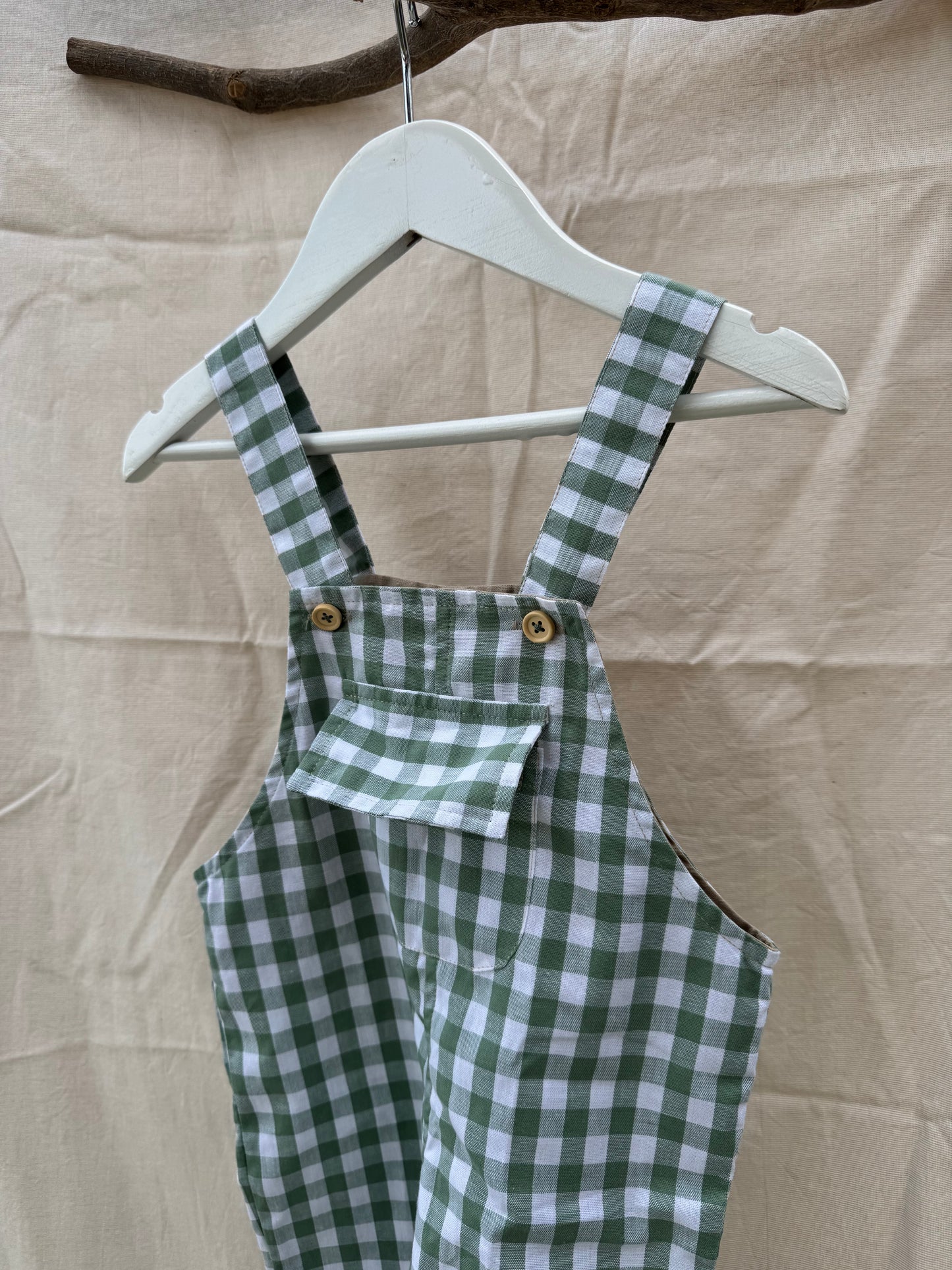 Jardineiras vichy verde