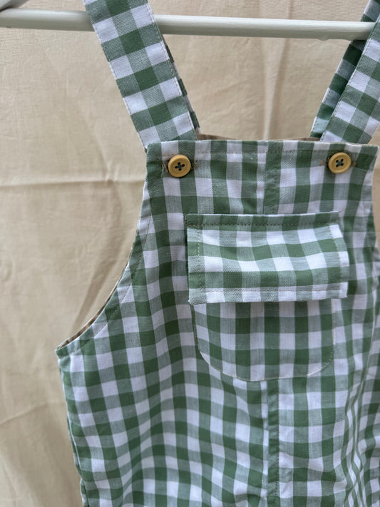 Jardineiras vichy verde